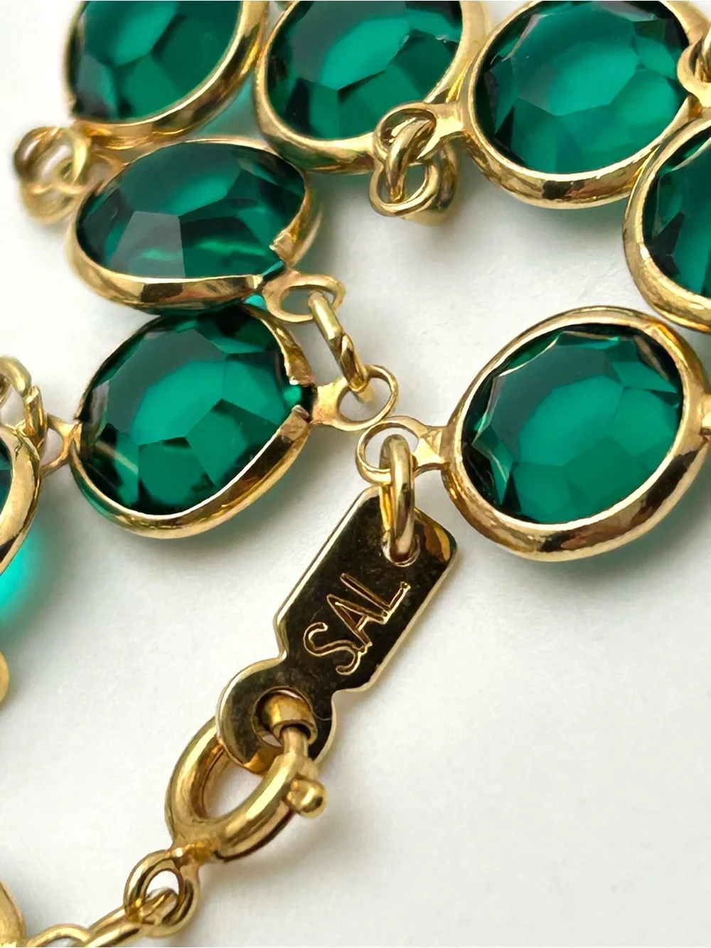 Swarovski Vintage SAL Green Crystal Bezel Bracelet